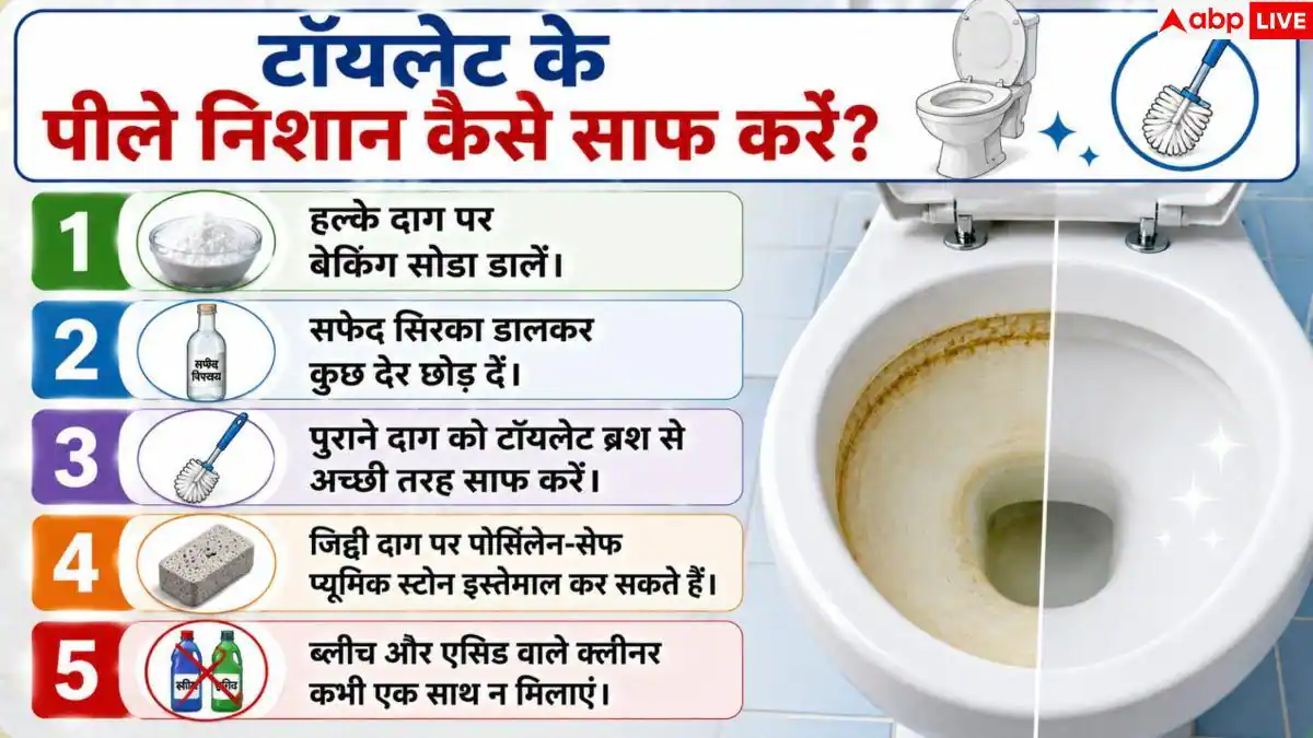 Toilet Yellow Stains: बार-बार रगड़ने पर भी नहीं छूट रहे टॉयलेट के दाग? जानें असली वजह
