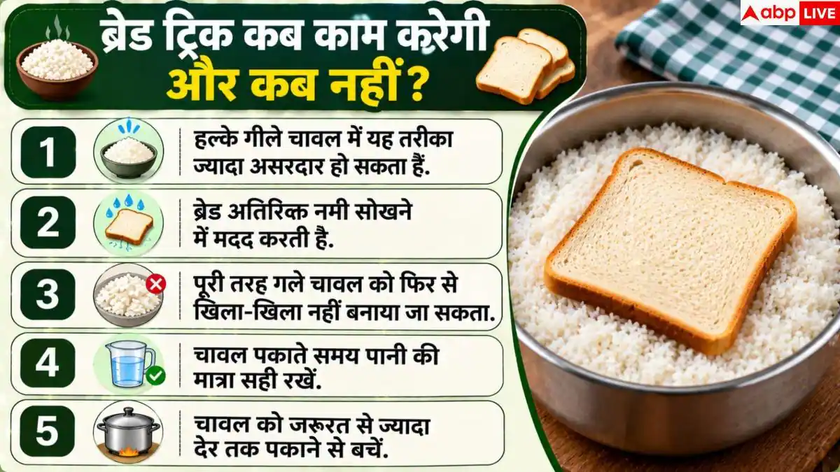 How To Fix Mushy Rice: चावल में पड़ गया ज्यादा पानी, एक ब्रेड से खिले-खिले हो जाएंगे राइस