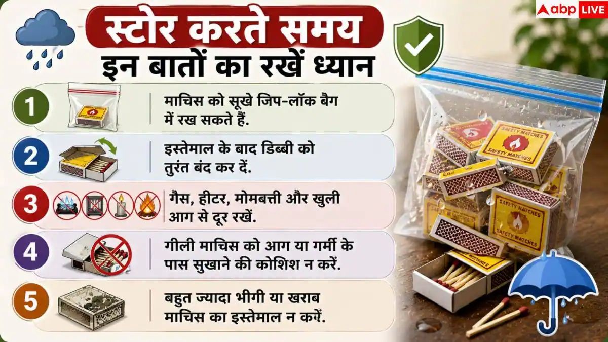 Matchbox Storage Tips: मानसून में माचिस की डिब्बी को रखें सुरक्षित, अपनाएं ये आसान हैक्स