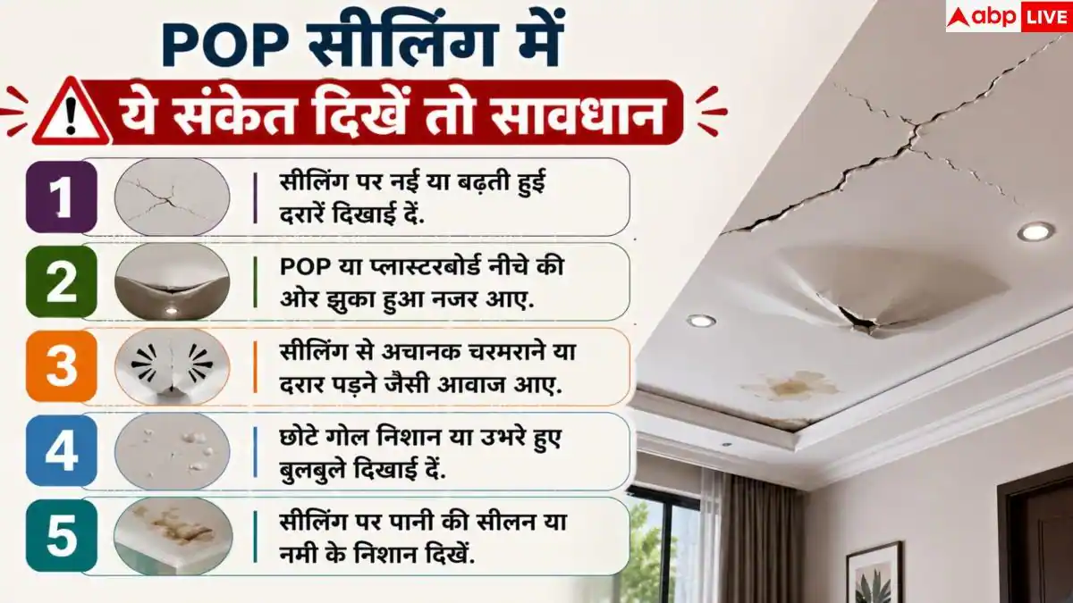 Ceiling Damage: ये संकेत दिखें तो समझ जाएं गिरने वाला है सीलिंग POP, तुरंत हो जाएं सावधान