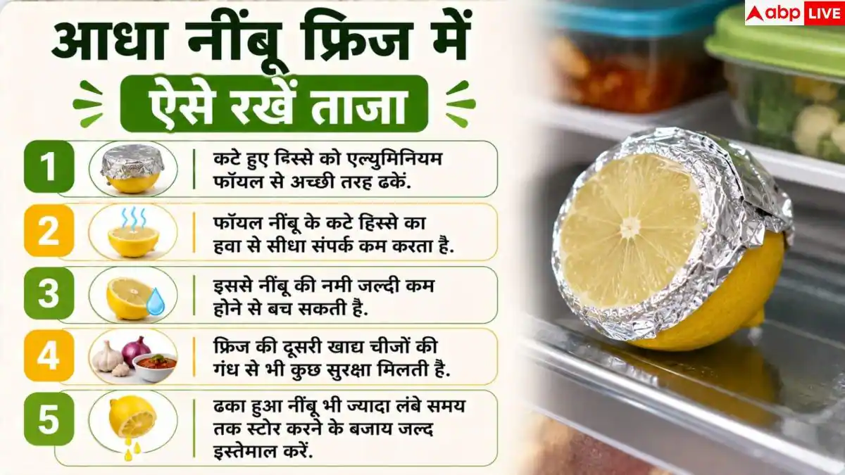 Half Lemon Storage: आधा नींबू बच गया, इस ट्रिक से लंबे समय तक रहेगा एकदम ताजा