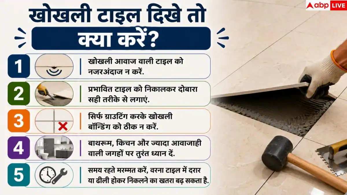 Hollow Tiles: टाइल पर पैर रखते ही आती है खोखली आवाज? टूटने से पहले ऐसे करें ठीक