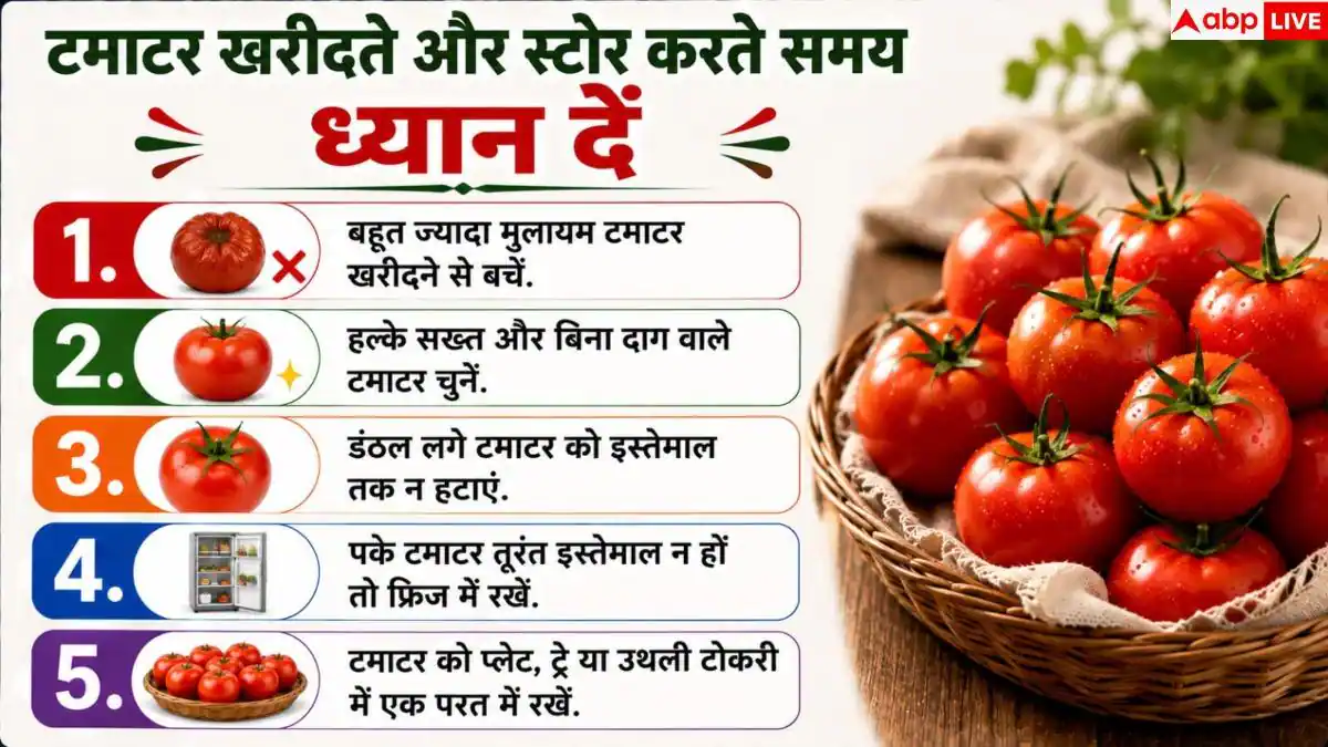 Tomato Storage Tips: क्या आपके टमाटर भी सड़ जाते हैं जल्दी? जानें 15 दिन फ्रेश रखने की ट्रिक