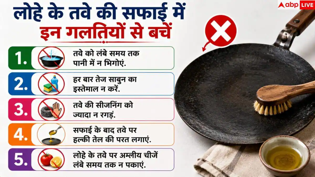 Tawa Cleaning: लोहे का तवा हमेशा रहेगा नए जैसा, साफ करने के बाद करें ये 1 काम