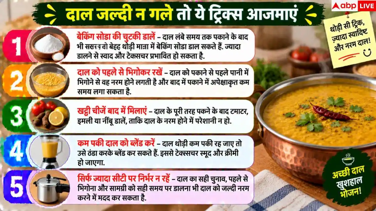 Dal Cooking Tips: कुकर में दाल जल्दी कैसे गलाएं? नोट करें 2 मिनट का सीक्रेट हैक