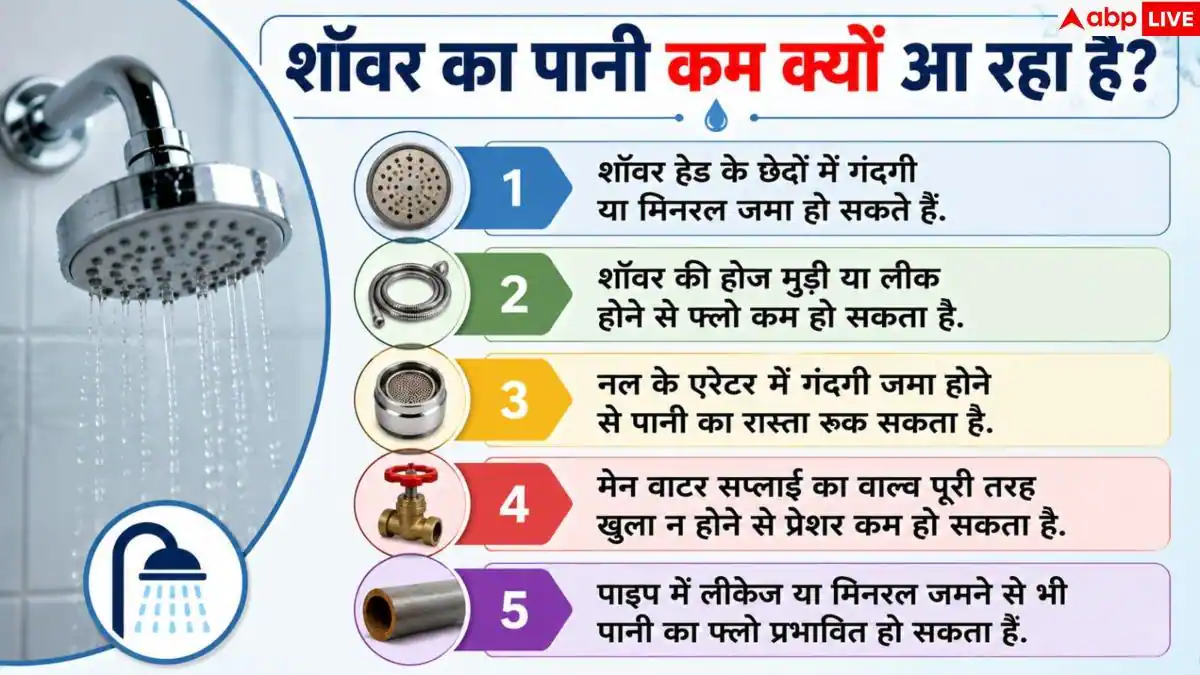 Shower Water Pressure: शॉवर में नहाने में नहीं आ रहा मजा? बिना प्लंबर बुलाए ठीक करें पानी का प्रेशर