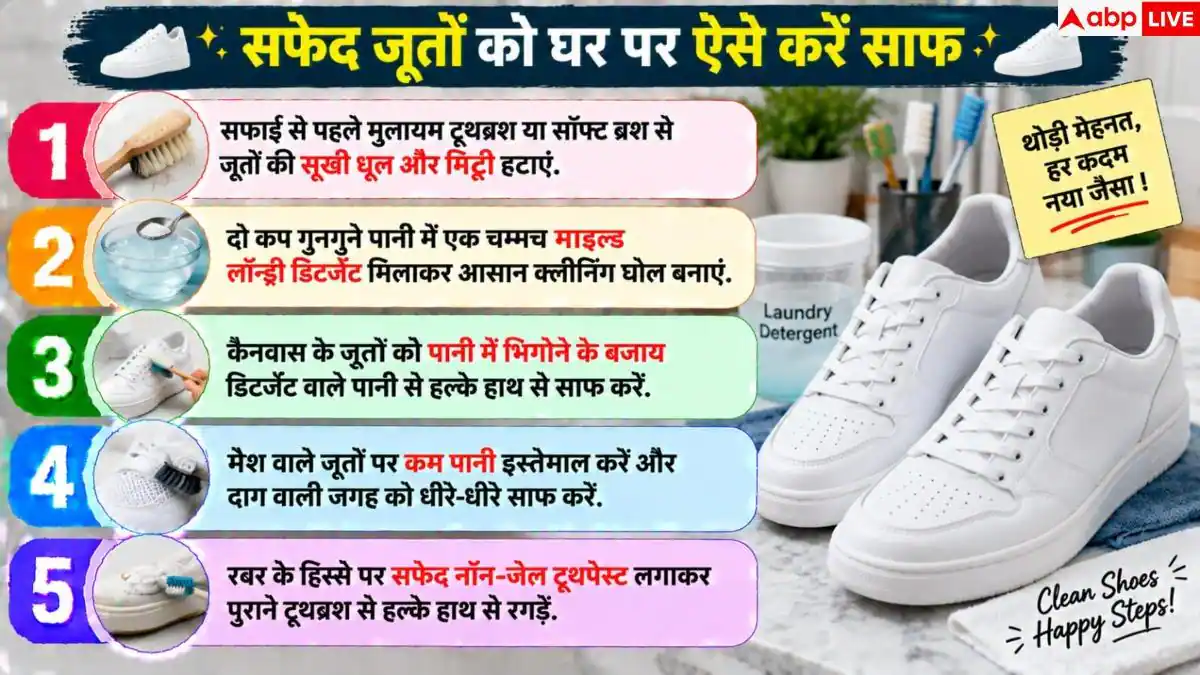 White Shoes: क्या सफेद जूते हो गए हैं गंदे? अब चुटकियों में ऐसे चमकाएं