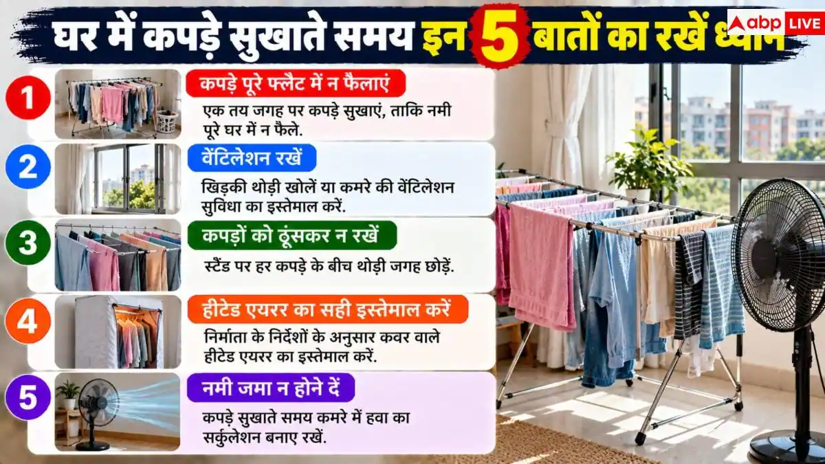 Dry Clothes Indoors: कपड़े सुखाने के लिए जगह नहीं है? इन हैक्स से फ्लैट में ही हो जाएगा काम