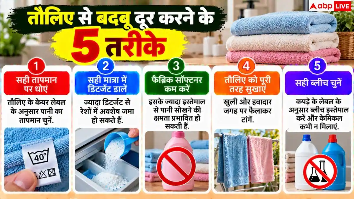 How To Remove Bad Smell From Towels: धोने के बाद भी नहीं जा रही तौलिए की अजीब बदबू, करें ये काम
